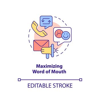 Maximizing word of mouth concept icon
