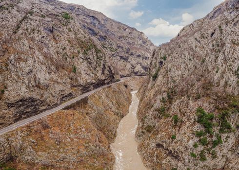 Beautiful Canyon of Moraca river in winter, Montenegro or Crna Gora, Balkan, Europe