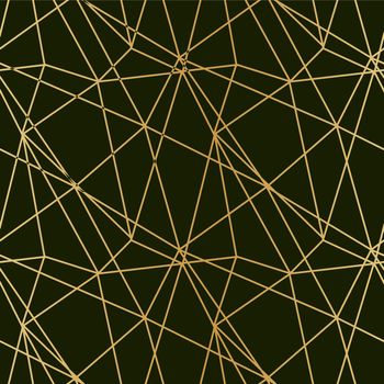 triangles mosaic of thin golden lines on a dark luxury background seamless pattern for wrapping paper textile