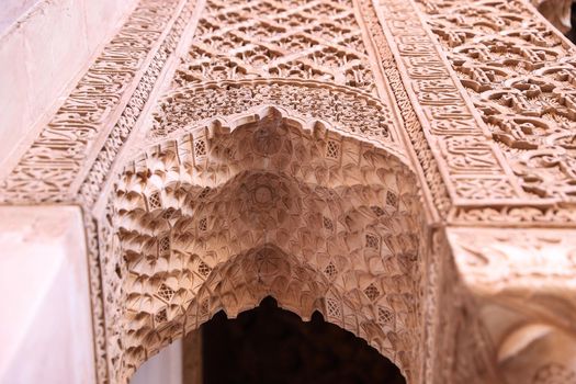 Details in Saadiens Tombs in Marrakech, Morocco