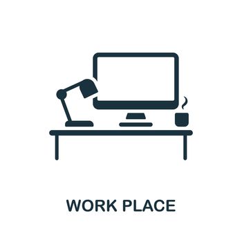 Work Place icon. Monochrome simple Work Place icon for templates, web design and infographics