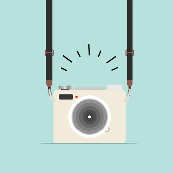 hanging camera in a flat style