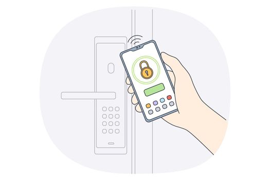 Security control and unlocking concept.
