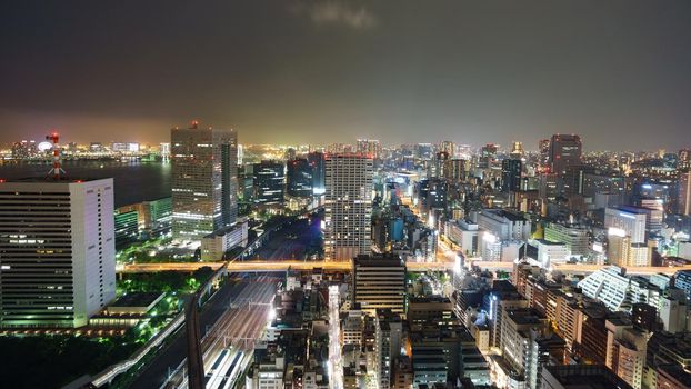 Night view of Tokyo, long exposure