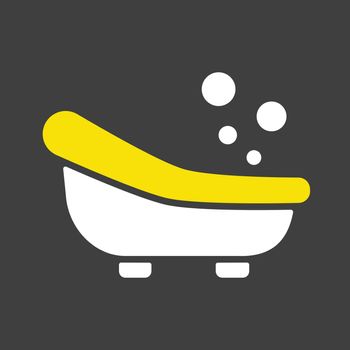 Cute litte baby bath vector glyph icon. Graph symbol for children and newborn babies web site and apps design, logo, app, UI