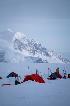 Camp One on Denali's Lower Kahiltna Glacier