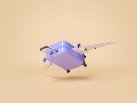 travel suitcase with airplane wings