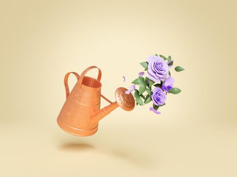 watering can with flowers coming out
