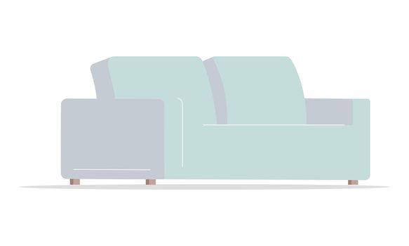 Minimalist white sofa semi flat color vector object