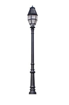 Street lamppost, isolated over white
