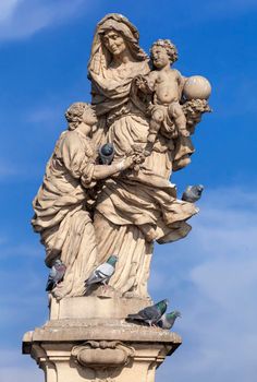 Statue of St. Anne on the Charles bridge in Prague