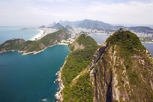 Aerial view of Rio De Janeiro, Brazil.