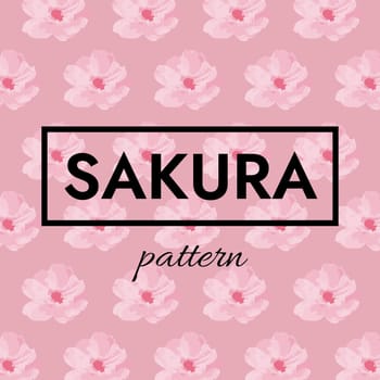 Background pattern of delicate pink Sakura blossom or Japanese flowering cherry symbolic of Spring