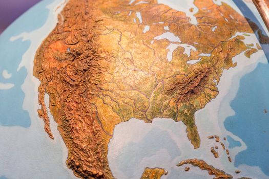 Real looking Earth map. North America in the center