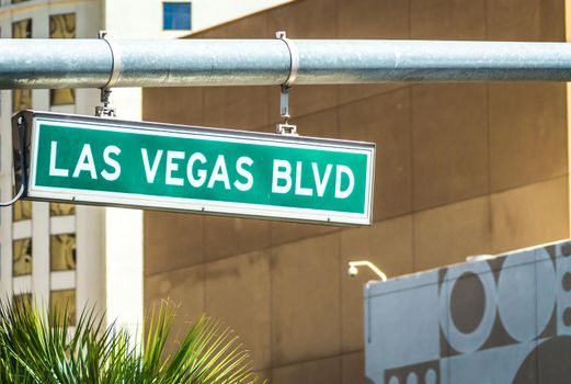 Las Vegas blvd Boulevard street and road sign