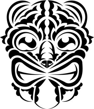 Pattern mask. Black tattoo in the style of the ancient tribes. Simple style. Vector illustration isolated on white background.