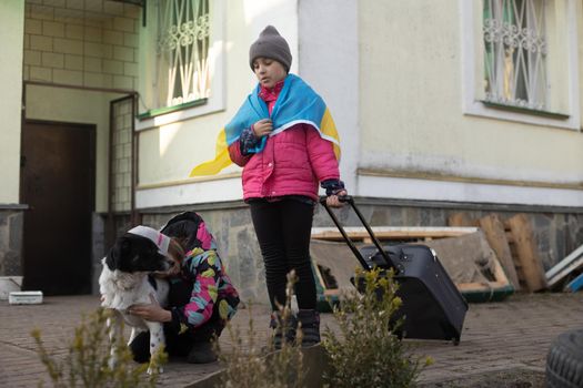 Ukrainian refugees escaping to Europe during russian war