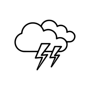 Thundercloud thin line icon isolated on white background - Vector