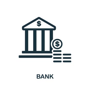 Bank icon. Monochrome simple Bank icon for templates, web design and infographics