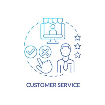 Customer service blue gradient concept icon