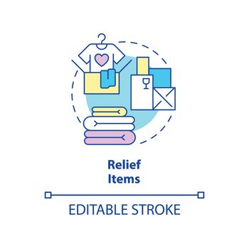 Relief items concept icon
