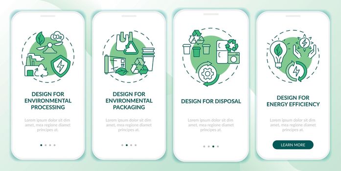 Design for environment green onboarding mobile app screen