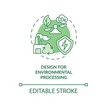 Design for environmental processing green concept icon