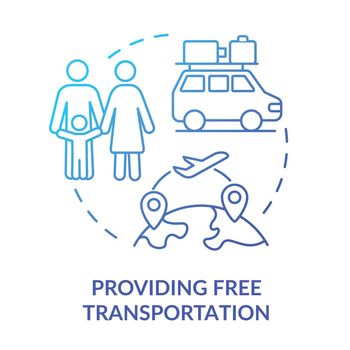 Providing free transportation blue gradient concept icon