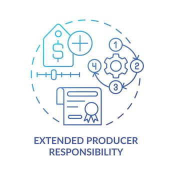 Extended producer responsibility blue gradient concept icon