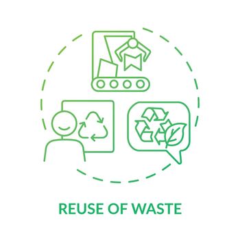Reuse of waste green gradient concept icon