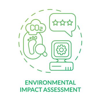 Environmental impact assessment green gradient concept icon