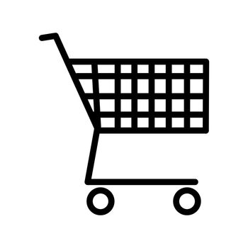illustration of cart icon for shopping, Shopping Cart Icon Isolated on light Coloured Background