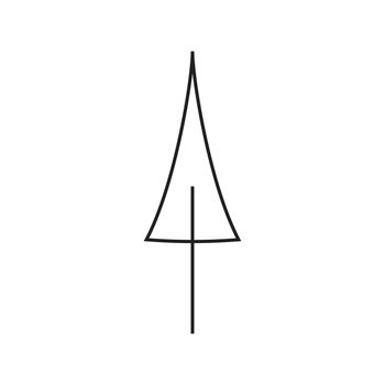 Pine tree line icon vector flat design 