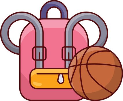 school bag sport Vector illustration isolated on a transparent background. vector line flat icons for concept or web graphics.