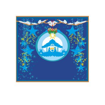 Birth of Jesus in Bethlehem - abstract card