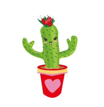 Cute cartoon cactus. Childish print for nursery.