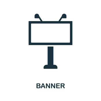 Banner flat icon. Colored element sign from marketing collection. Flat Banner icon sign for web design, infographics and more.