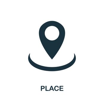 Place flat icon. Colored element sign from marketing collection. Flat Place icon sign for web design, infographics and more.