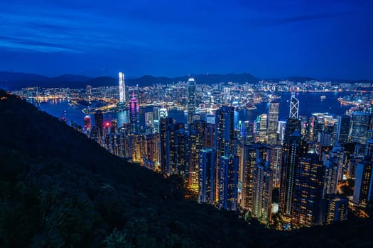 Night view of Hong Kong seen from Victoria Peak