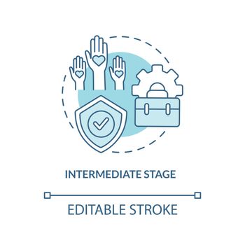 Intermediate stage turquoise concept icon
