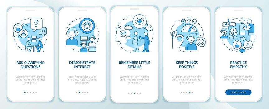 Practical steps to build charisma blue onboarding mobile app screen