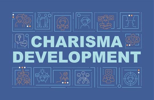 Charisma development word concepts blue banner