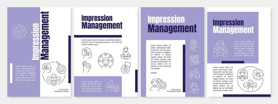 Impression management purple brochure template