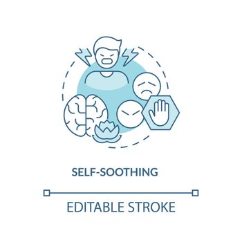 Self soothing turquoise concept icon