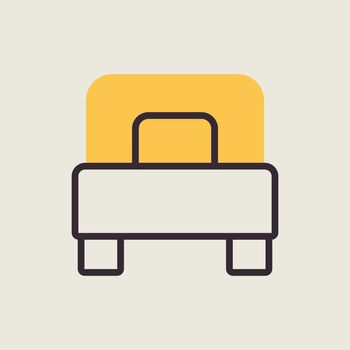 Single bed flat vector icon