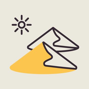 Sand dunes vector icon. Nature sign