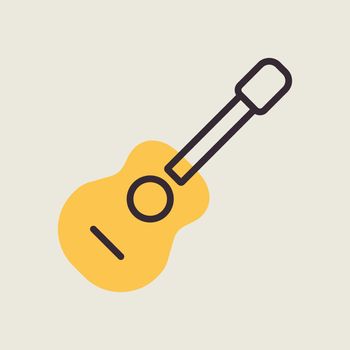 Classical acoustic guitar icon. Musical sign