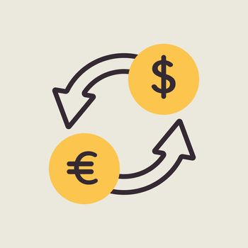 Currency exchange flat vector icon