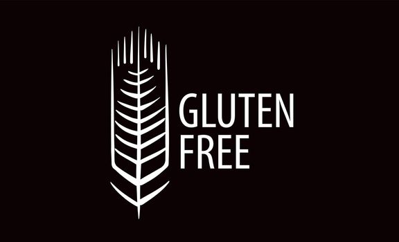 A painted gluten free sign on a black background