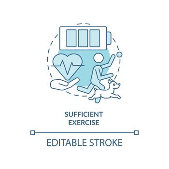 Sufficient exercise turquoise concept icon